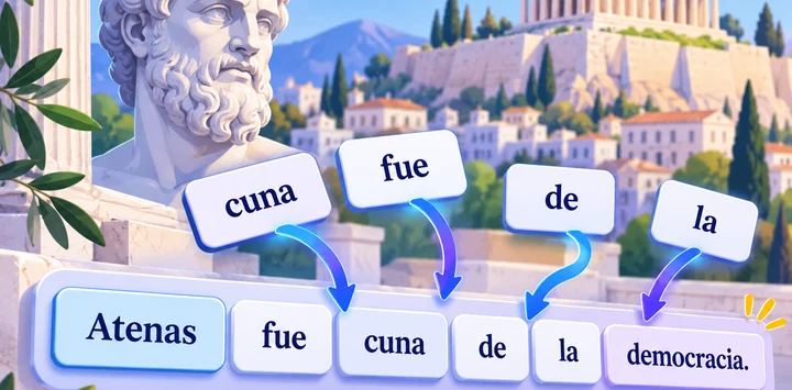Ilustración de construye la frase